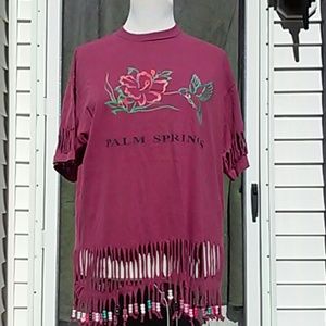 Vintage BOHO Palm Springs Beaded T Shirt